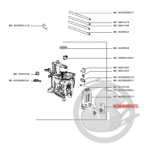 Raccord machine expresso Krups MS-8030000874