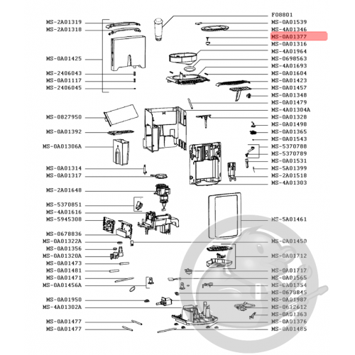 Cache sélecteur moulin machine expresso Krups MS-0A01377