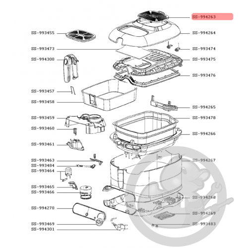 Couvercle filtre friteuse super uno Moulinex SS-994263 - Coin Pièces