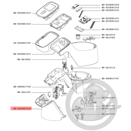 Boitier avant blanc robot companion Moulinex MS-8030001428