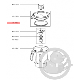 Joint couvercle noir robot clickchef Moulinex MS-652169