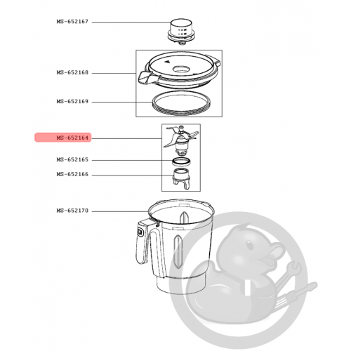 Couteau + joint + verrou robot clickchef Moulinex MS-652164