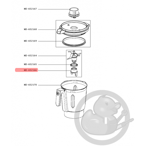 Verrou couteau robot clickchef Moulinex MS-652166